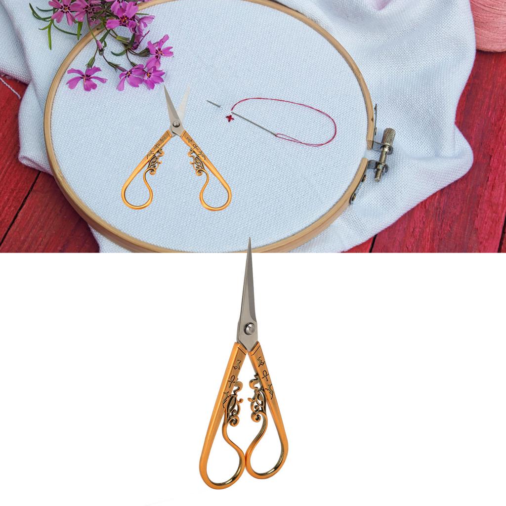 Embroidery Sewing Scissor Vintage Scissor Portable Stainless Steel Retro Scissors for Needlework Crochet