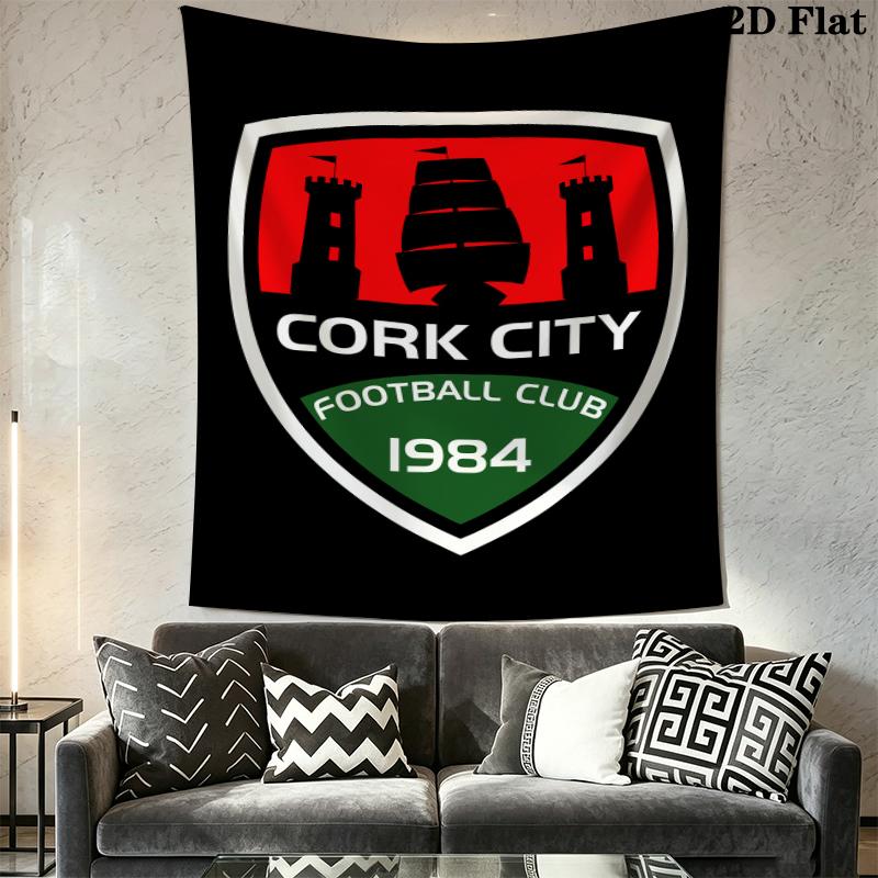 cork city FC Wall Tapestry Aesthetic Wall Hanging Printed Fabric Blanket Decorative Tapestries for Bedroom Living Room Home Decor