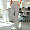 Women's Fashion Color Casual Pants with Elastic Waistband and Pockets for Everyday Wear