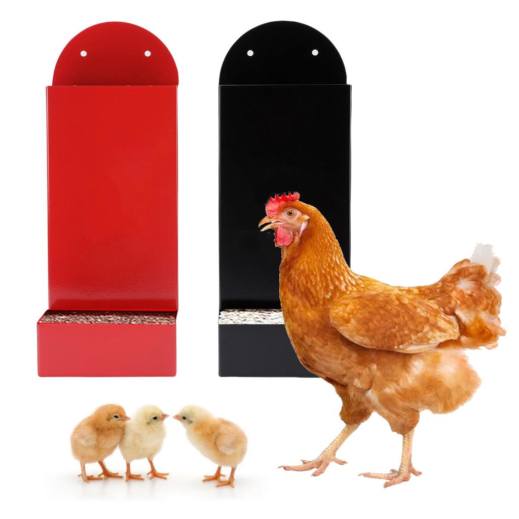 Chicken Feeder Set Carbon Steel Chicken Oyster Shell and Grit Feeder Poultry Feeding Container for Chicken Coop Accessories