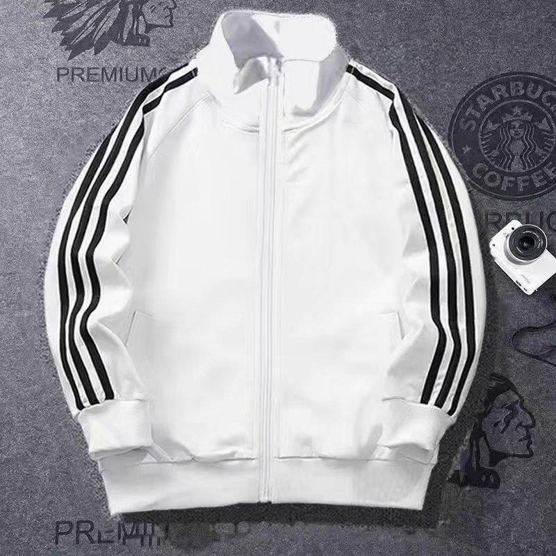 Men's New Arrival Autumn Korean Style Jacket Cardigan Hoodie with Three Stripes, Stand Collar, and Long Sleeves
