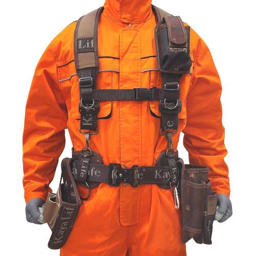 Tool Belt Pouch Set, a multi-functional tool holder belt with suspenders and pockets for work, electricians, and carpenters. Perfect for DIY tools, re