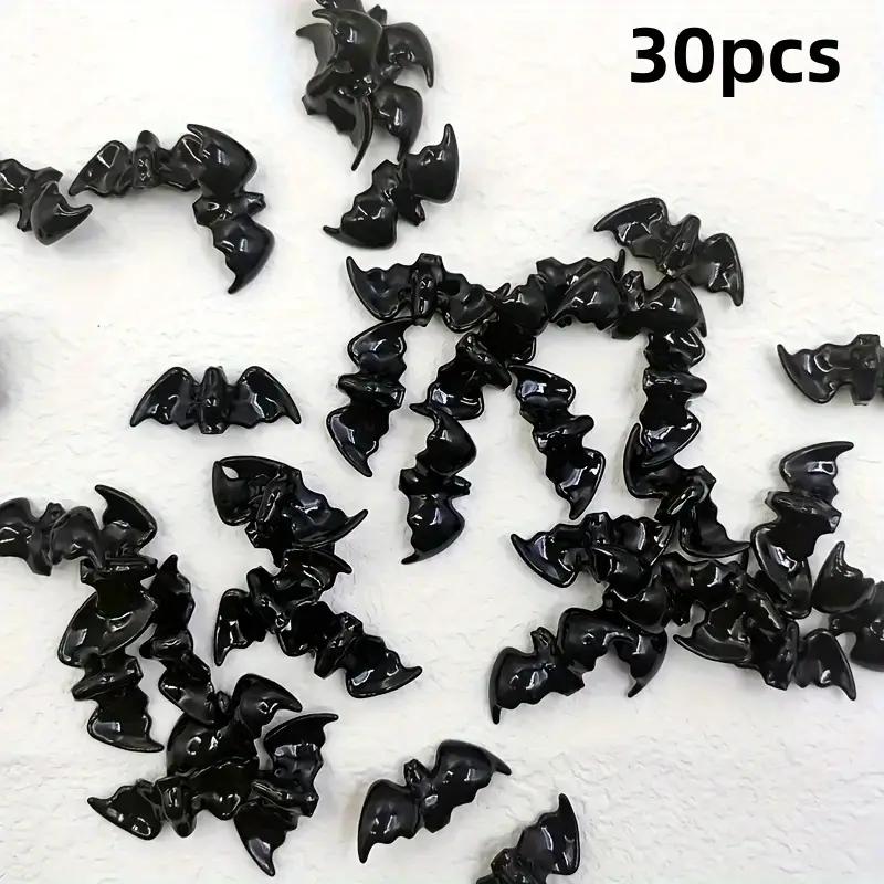 

2D flat, 30/50 mini black acrylic bats - perfect for Halloween and Thanksgiving decoration, DIY jewelry, vase decoration, autumn
