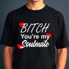 Funny Best Friend Gift T-Shirt, Bitch You Are My Soulmate BFF Novelty Gift Tee