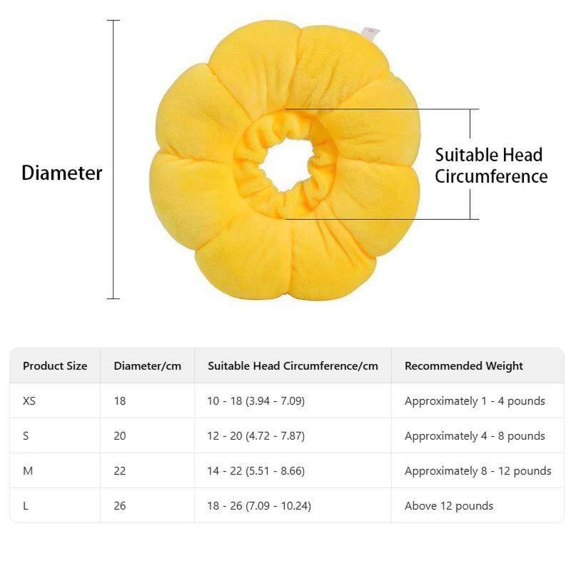 Adjustable Pet Recovery Collar Cute Solar Flower Cat Neck Cone After Surgery Costume Suitable For Pet Protection Collar Clothing