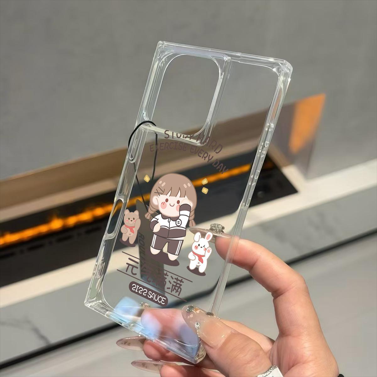 

Clear Square Back Tube Case Protection For iPhone 13 14 Pro Max 16 ProMax 15 Plus 11 12 Anti-Oxygen,Full of Energy Pattern Casing iphone 11 ProMax