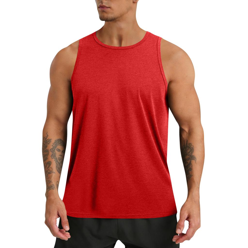 Men's Round Neck Sleeveless Top Men's Fitness Quick-Drying Sports Vest