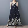 Sleeveless Strap Plus Size Vintage Floral New In Dresses for Women Casual Loose Maxi Long Summer Dress