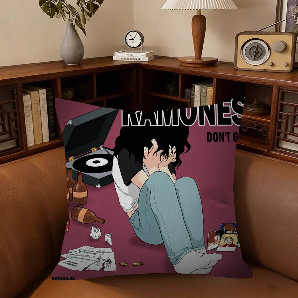 Band Punk R-Ramones Anime Cushion Cover 30X50 Polyester Sofa Cushions Decorative Throw Pillows Home Decoration Pillowcover