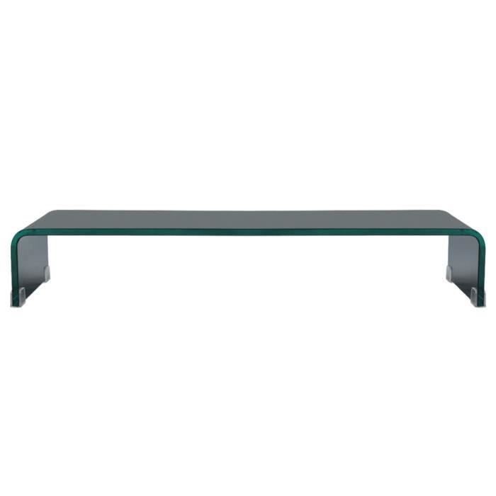 VidaXL Meuble TV/ Support pour moniteur 70 x 30 x 13 cm Verre Noir