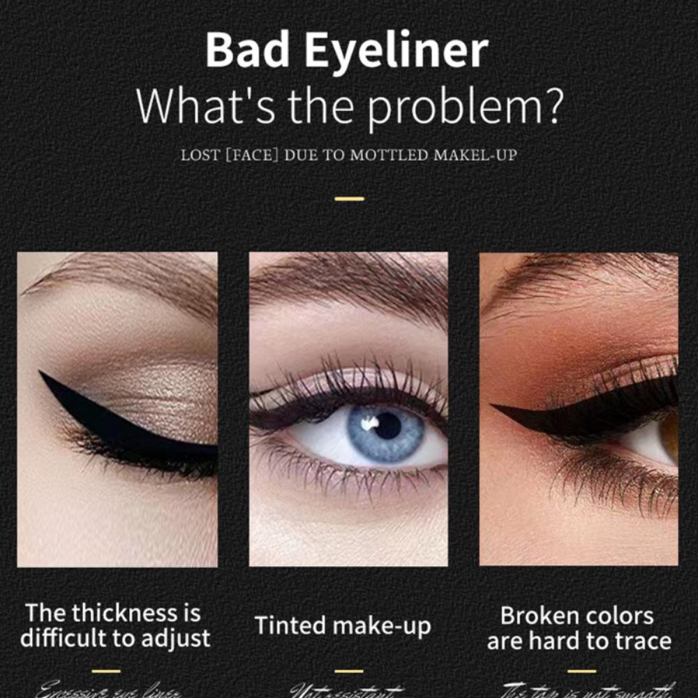 Misiou Beauty Double-ended Seal Eyeliner, Quick-drying, Waterproof, Long-lasting, Non-smudged, Ultra-fine 2-in-1 Eyeliner Liquid Pen for Open Corners