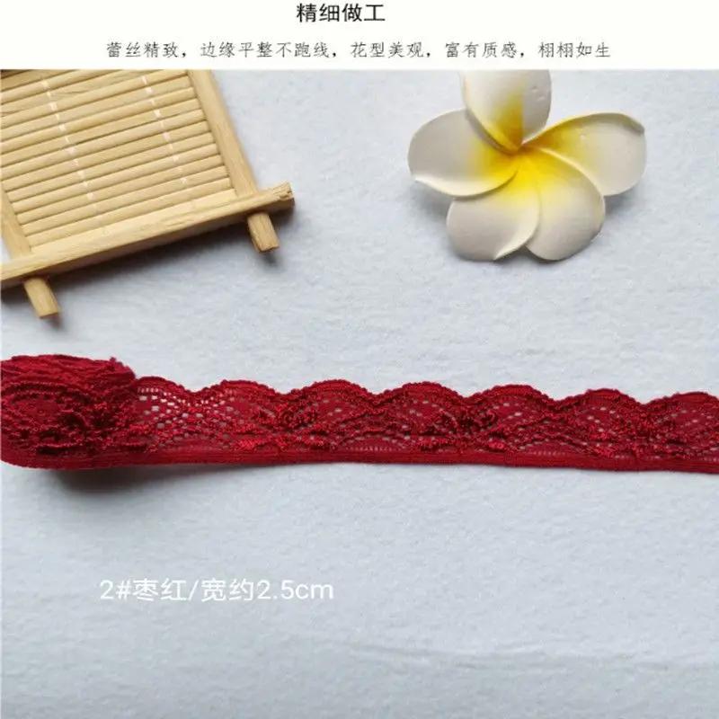 Color Elastic Lace High Quality Soft Elastic Lace Accessories with Hollow Elastic Lace DIY Apparel Sewing Supplies
