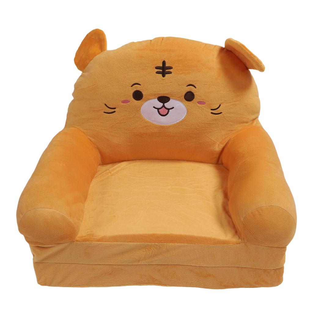 Kids Folding Sofa Plush Fabric Sponge Cartoon Pattern Toddler Flip Open Couch for Rest Reading