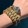 Vintage Large Snake Bracelets Woman Bangles Antique Gold Plated Jewelry Colorful Crystal Decoration Music Party Accessories 2026