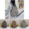 Leopard Print Nylon Backpack With Breathable Cushioned Straps 15in Laptop Compartment Unisex Casual Bag For College Street Style