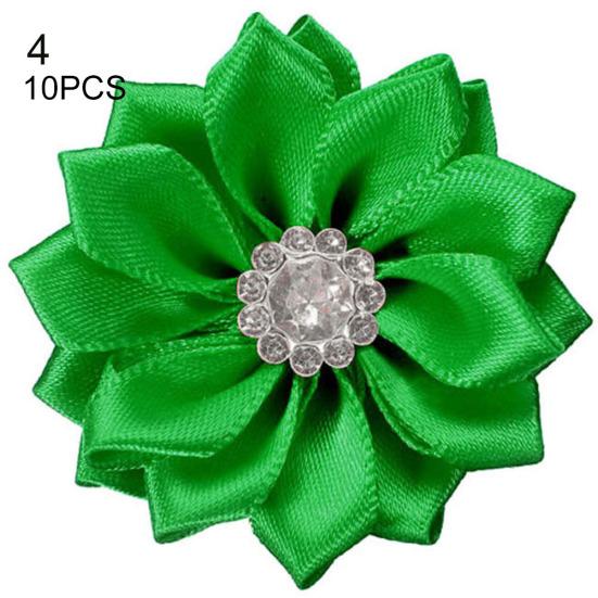 10 Uds. 4cm cinta de raso flores brillantes apliques de diamantes de imitación DIY artesanía de boda