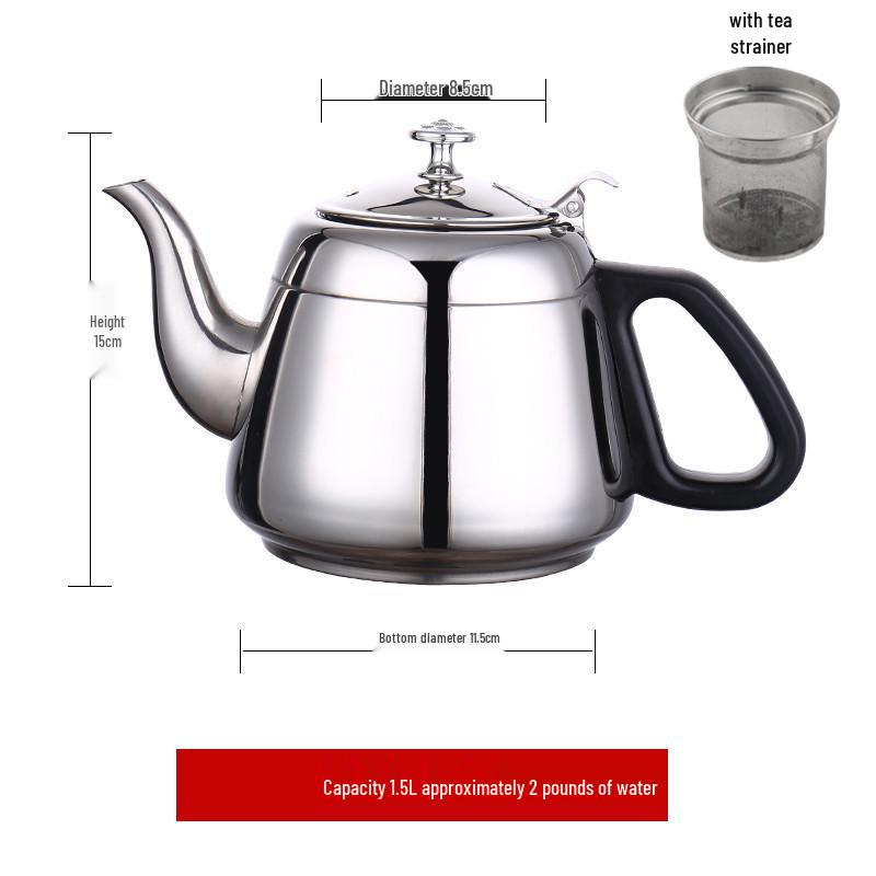 İndüksiyon Ocaklar İçin Büyük Kapasiteli Kalınlaştırılmış Paslanmaz Çelik Çaydanlık