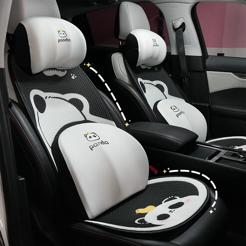 Blue Rain Honeycomb Panda Car Seat Cushion: Universal, High-End, All-Season Pad & Cover