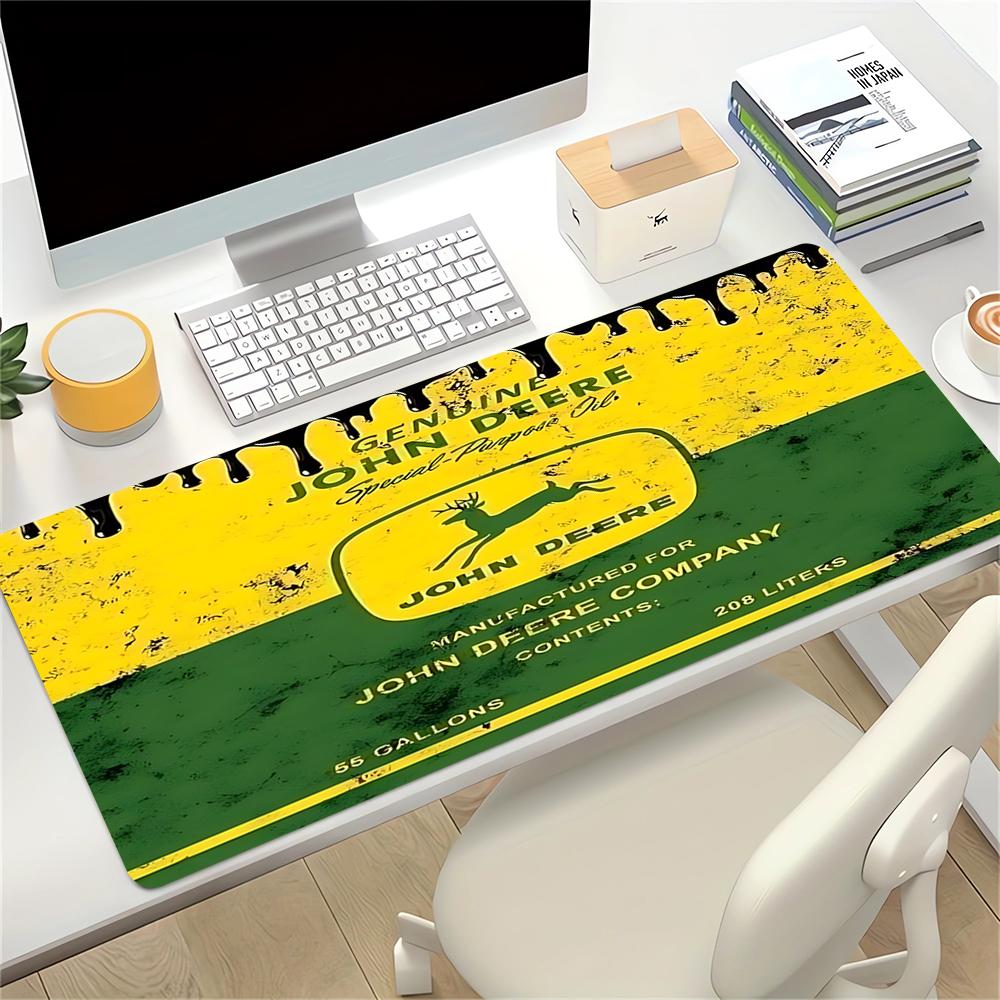 John Deere Oil Label Large Gaming Mouse Pad Nonslip Rubber Base Waterproof Desk Mat For Office Pc Laptop