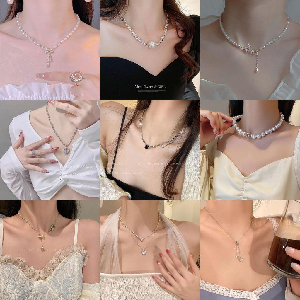 2022 Spicy Girl Pendant: Bow Flower & Heart Clavicle Chain Necklace – Japan & South Korea Niche Style