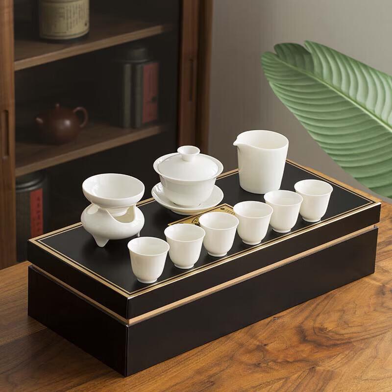 Muyi Ivory White 10-Piece Porcelain Gongfu Tea Set