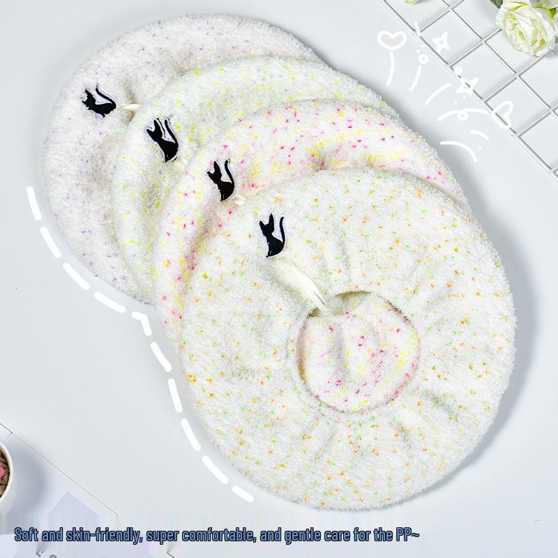 Měkký obláčkový sametový potah na záchodové sedátko ve velikosti plus s madlem - Pratelný, podložka na polštářek na podzim/zimu