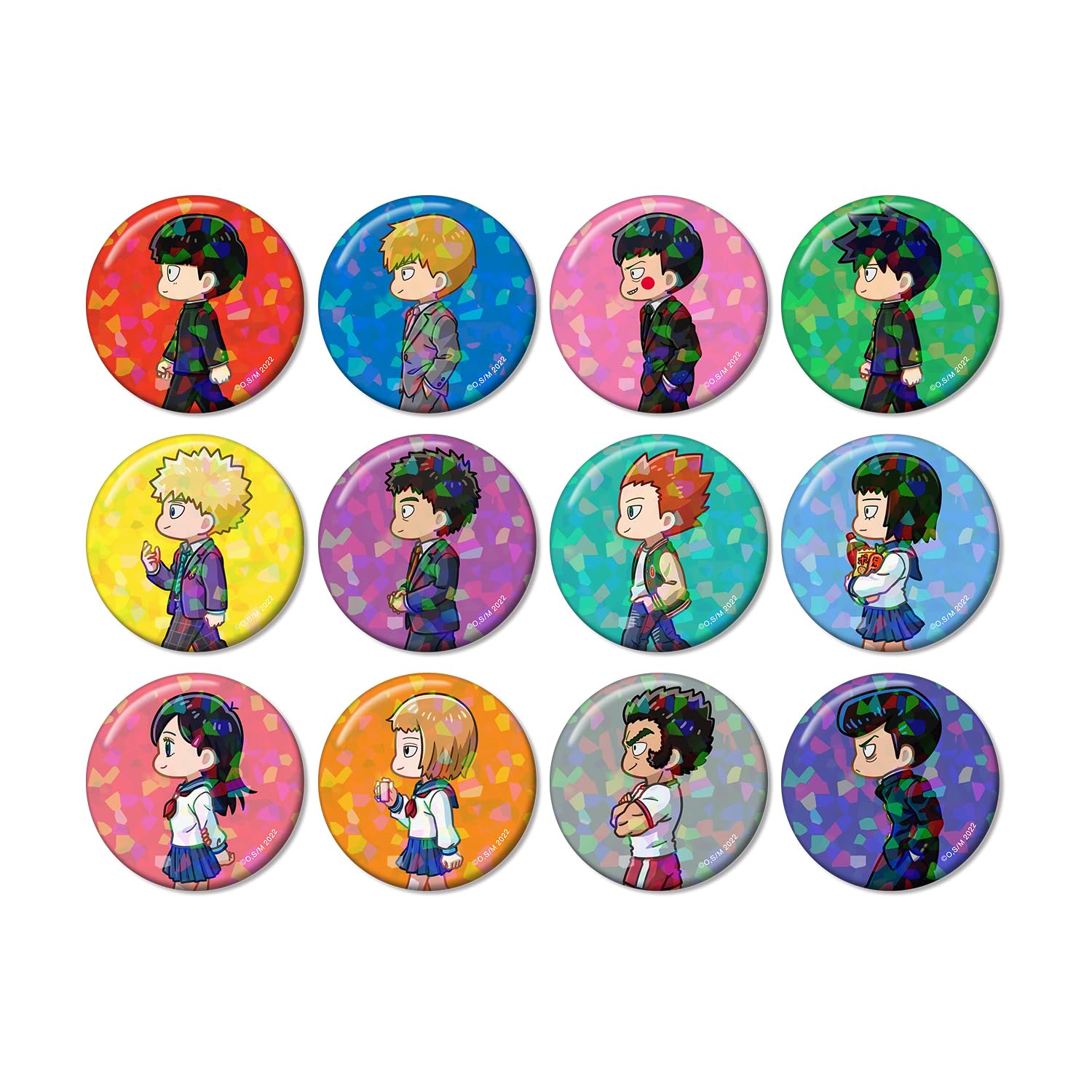 Mob Psycho 100 III Trading Chibitoko Hologram Can Badge (Box of 12)