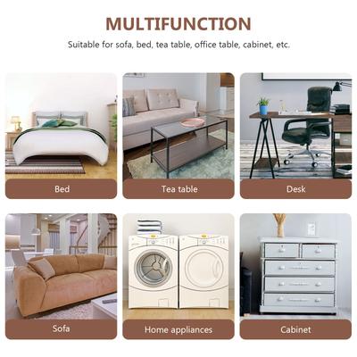 4 Pcs Non Slip Furniture Leg Pads Durable Casters Small Bed Supplies Anti Skid Couch Chair Rubber Floor Protectors