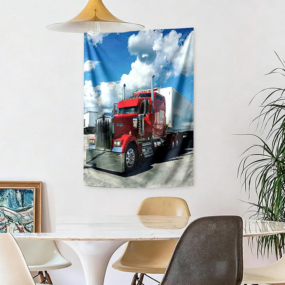 Kw Heavy Trucks Wall Decor Tapestry Art For Pet Memorial Birthdaywedding Party Backdrop Family Gift