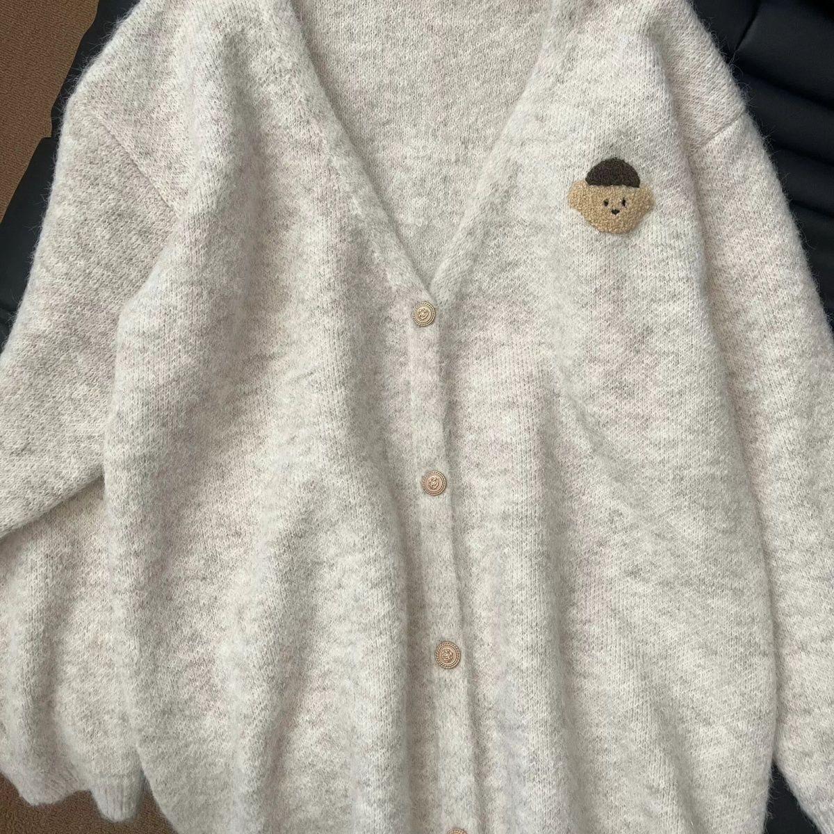 

Мягкий вязаный кардиган женский в стиле «ленивый шик» для осени S for 80-95 jin абрикосовый