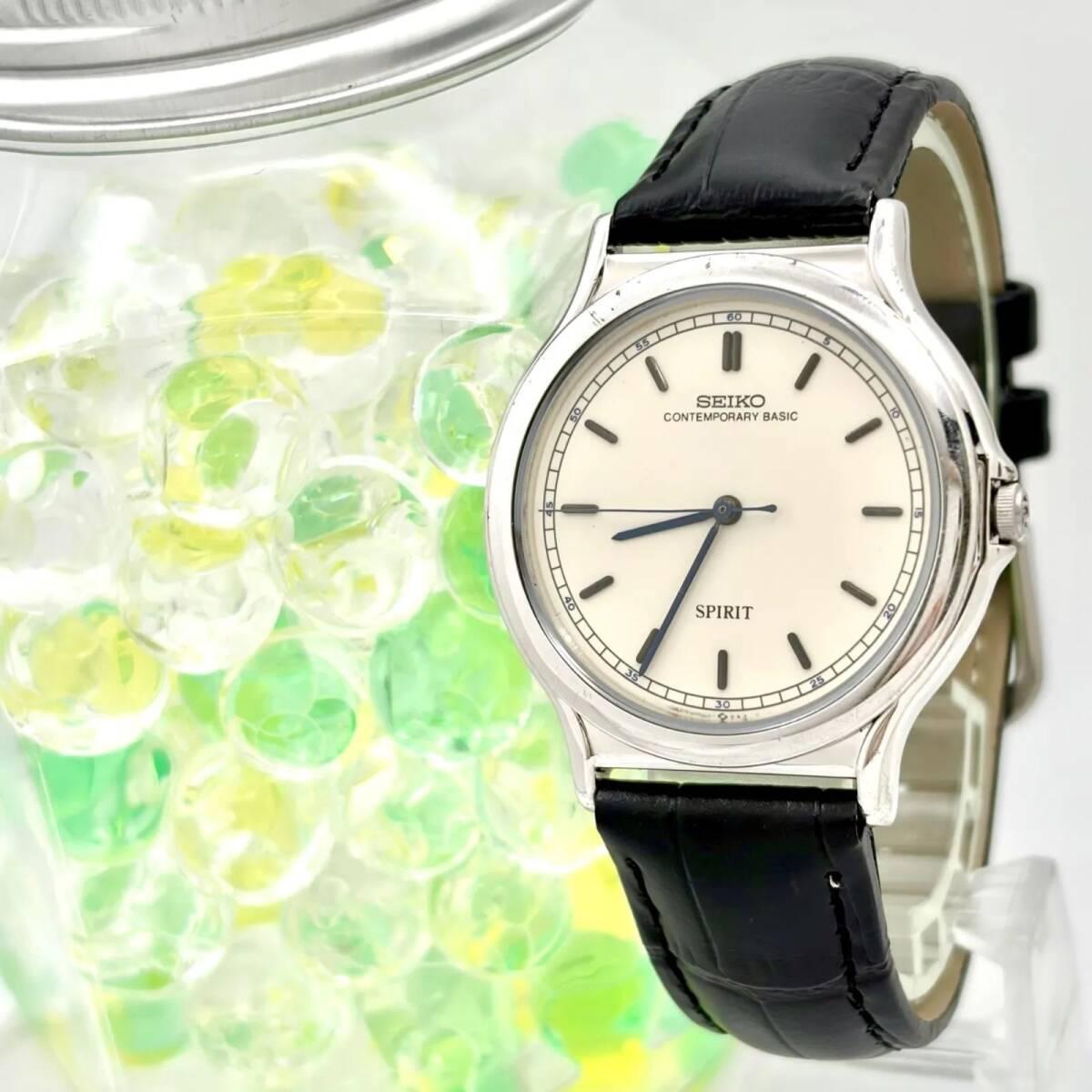 [New battery] SEIKO SPIRIT Spirit Contemporary Sweep Second Men s Watch Silver 5S21-7A30 881735 New Belt