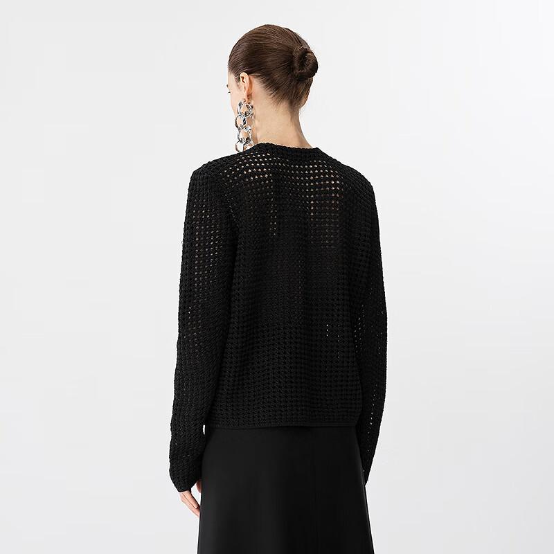 JNBY 2025 Spring Round Neck Long Sleeve Knitted Sweater