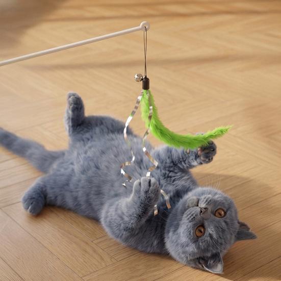 Electric Cat Interactive Toy with Feather & Track Ball, 4-in-1 Automatic Smart Cat Teaser Toy, Indoor Cats Boredom Enrichment Toy