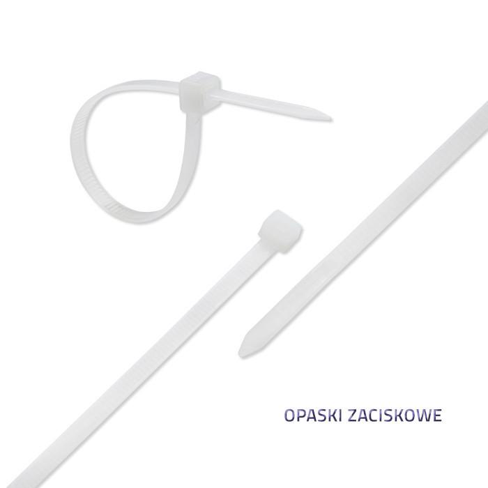 Qoltec Opaski zaciskowe Trytki kablowe | 7.2*350mm | 50 szt. | Nylon66 | UV | Białe