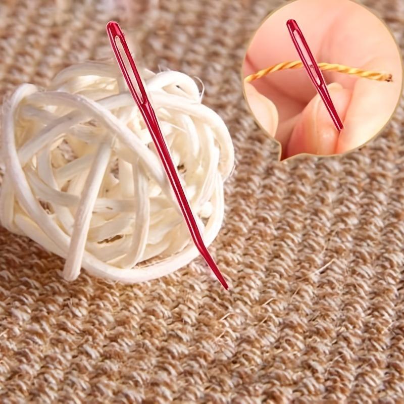 Yarn Needles with Storage Tube, Big Eye Knitting Needles, Random Color Curved Aluminum Sweater Needle-wool Thread Threading Machine Sweater Stitching