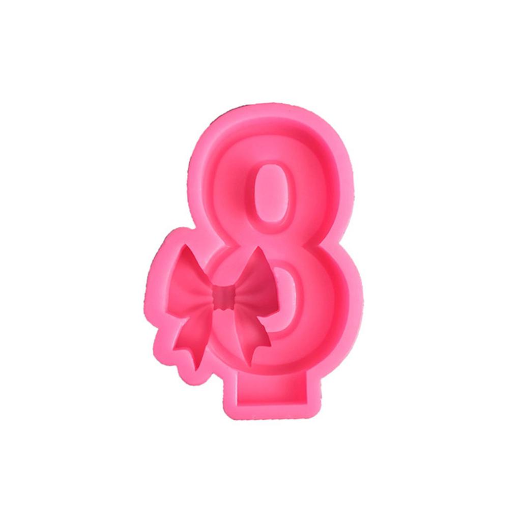 Bowknot Baking Molds Bow Number Silicone Mould Handmade Epoxy Resin Casting Molds DIY Cake Chocolate Decorating Tool