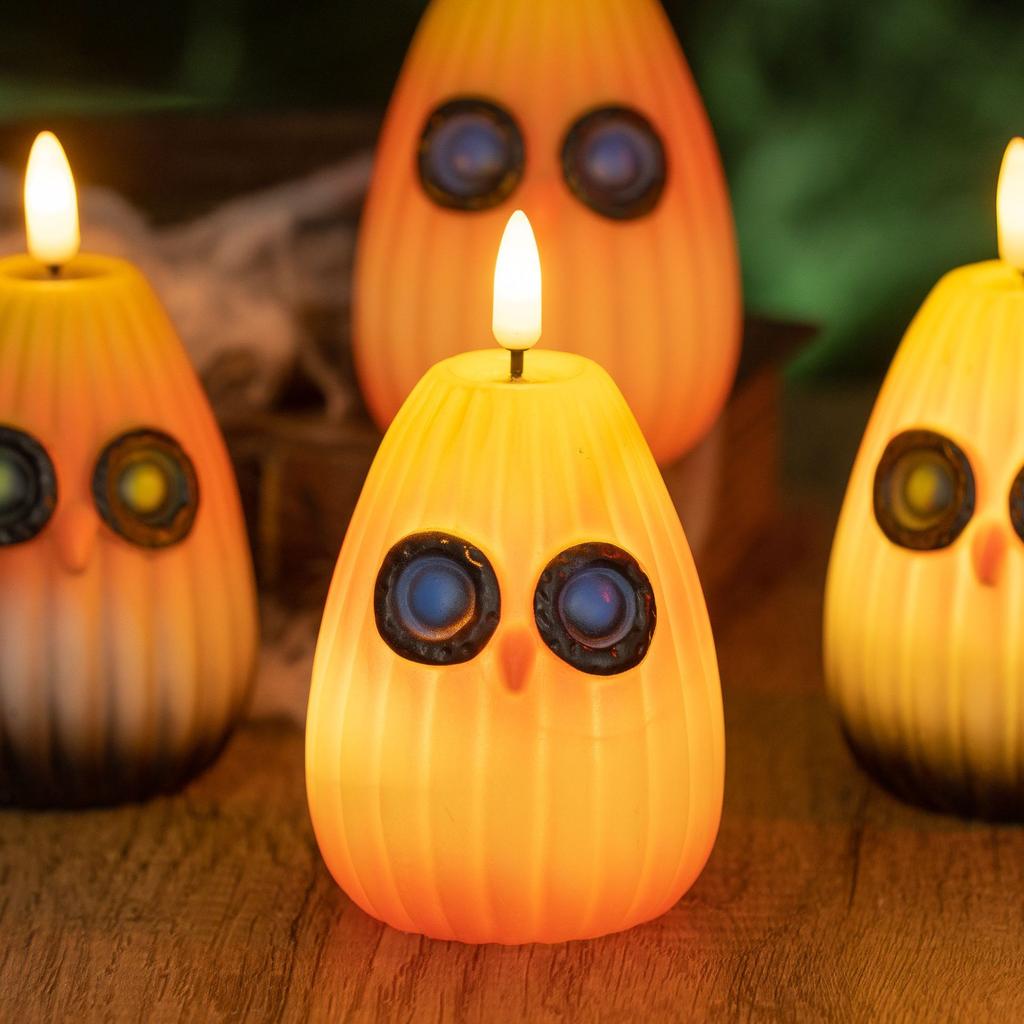 Whimsical Owl Candle Halloween Decor Glow-in-the-Dark Night Light