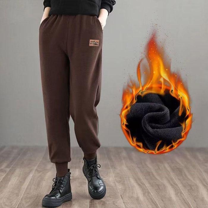 Damskie spodnie jesienno-zimowe, ciepłe, grube, polarowe, modne, termiczne, pluszowe, codzienne, sportowe, dresowe, spodnie z elastyczną talią