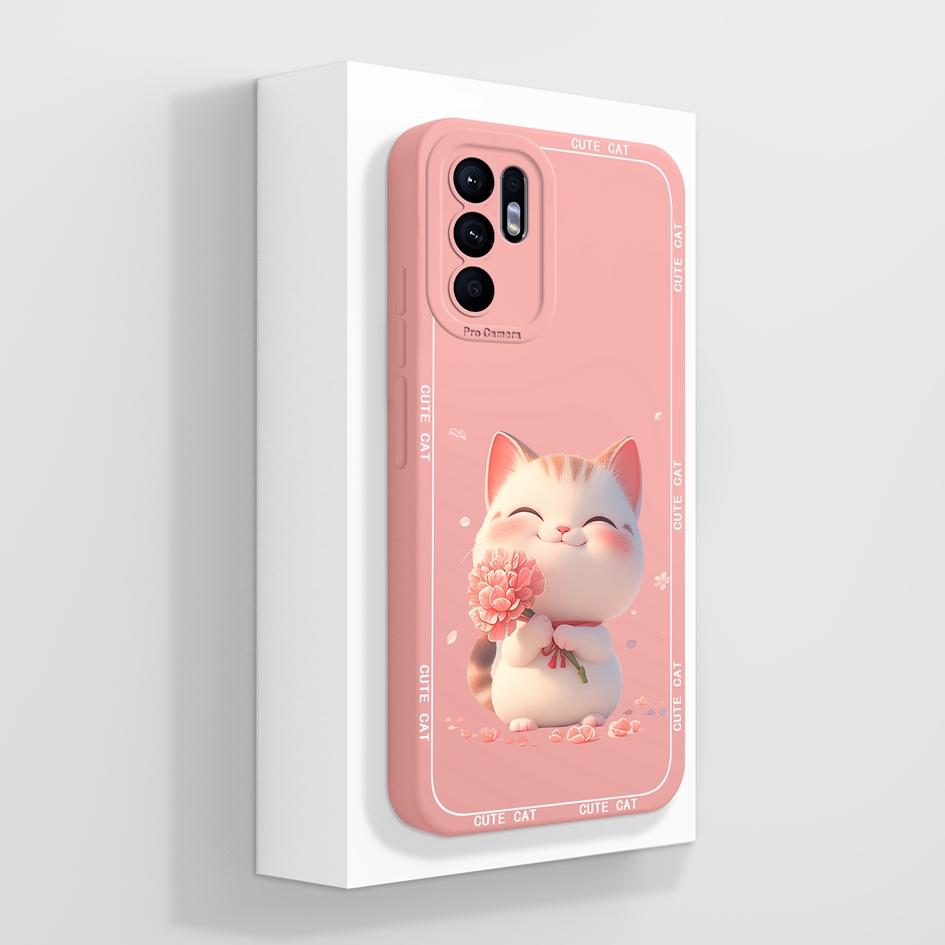 Hülle Für OPPO Reno6 6Z 7 7Z 8 8Z 10 Pro Plus Lite 4G 5G Niedliches Erdbeer-Bärenmuster Weiches Flüssigsilikon Hohe Qualität Rutschfestes Gehäuse Für OPPO Capa