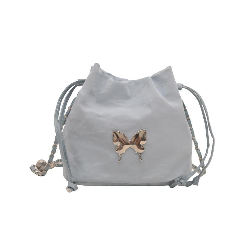 Trendige PU-Beuteltasche für Damen in Schwarz, Pink, Blau, Weiß, Silber mit stilvoller Steppung