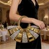 Stylish Hollow Rivet Shell Handbag 2026 New Moon Bag With Rhinestone Trim Crossbody Shoulder Tote