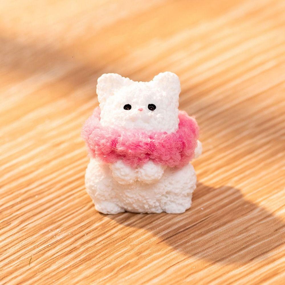 6pcs/set Creative Mini Christmas Figurines DIY Resin Crafts Snowman Miniature Ornaments Santa Snowman Decorative