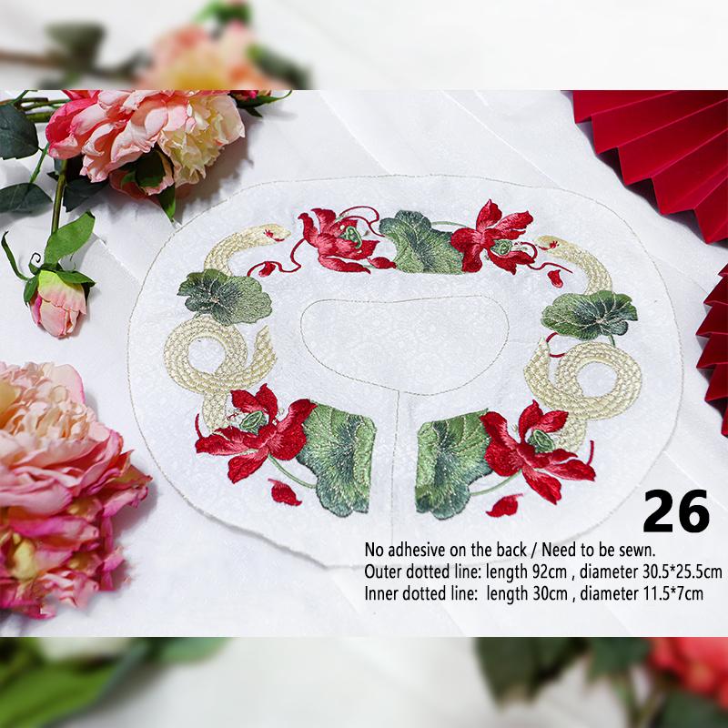 1 Stück Stickerei-Aufnäher im chinesischen Stil Qipao Hanfu Kantenrock Kopfaufnäher DIY Robe Kleid Applikation Dekor Nähzubehör