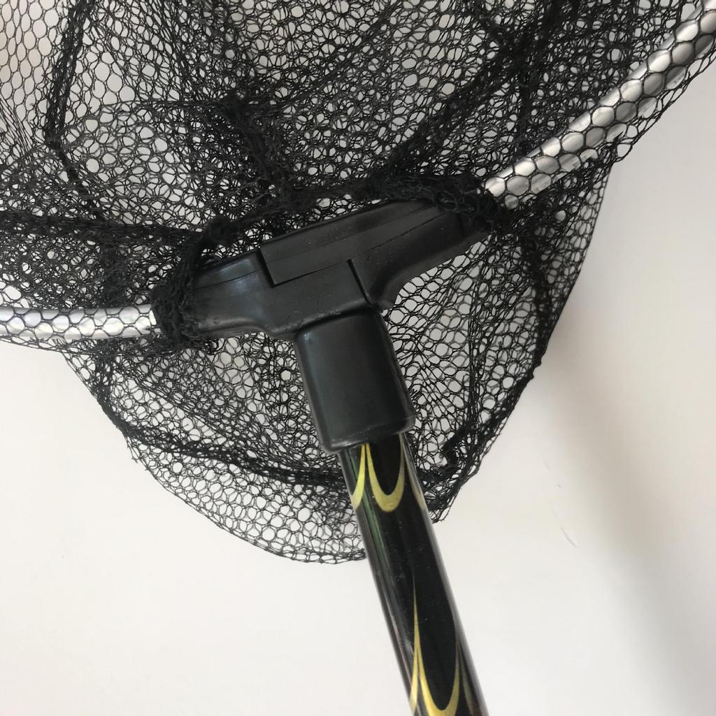 Aluminum Alloy Retractable Foldable Fishing Net Pole, Three-Section Lightweight Competition Pole