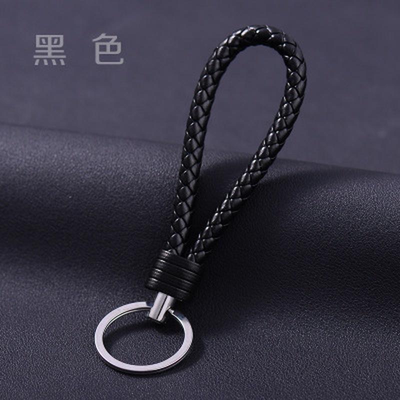 1PCS Multiple Colors Unisex Braided Leather Rope Handmade  Keychain Key Chain Car Key Ring Accessories