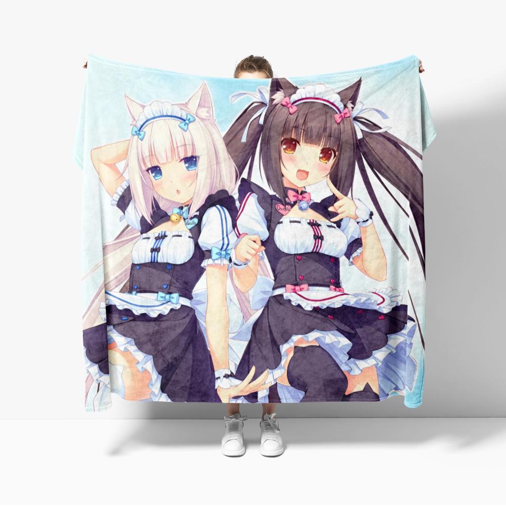 Anime Nekoparas Flanne Blanket Soft comforter sets throw for Couch Warm Flannel Blankets Bedroom Kawaii Cute