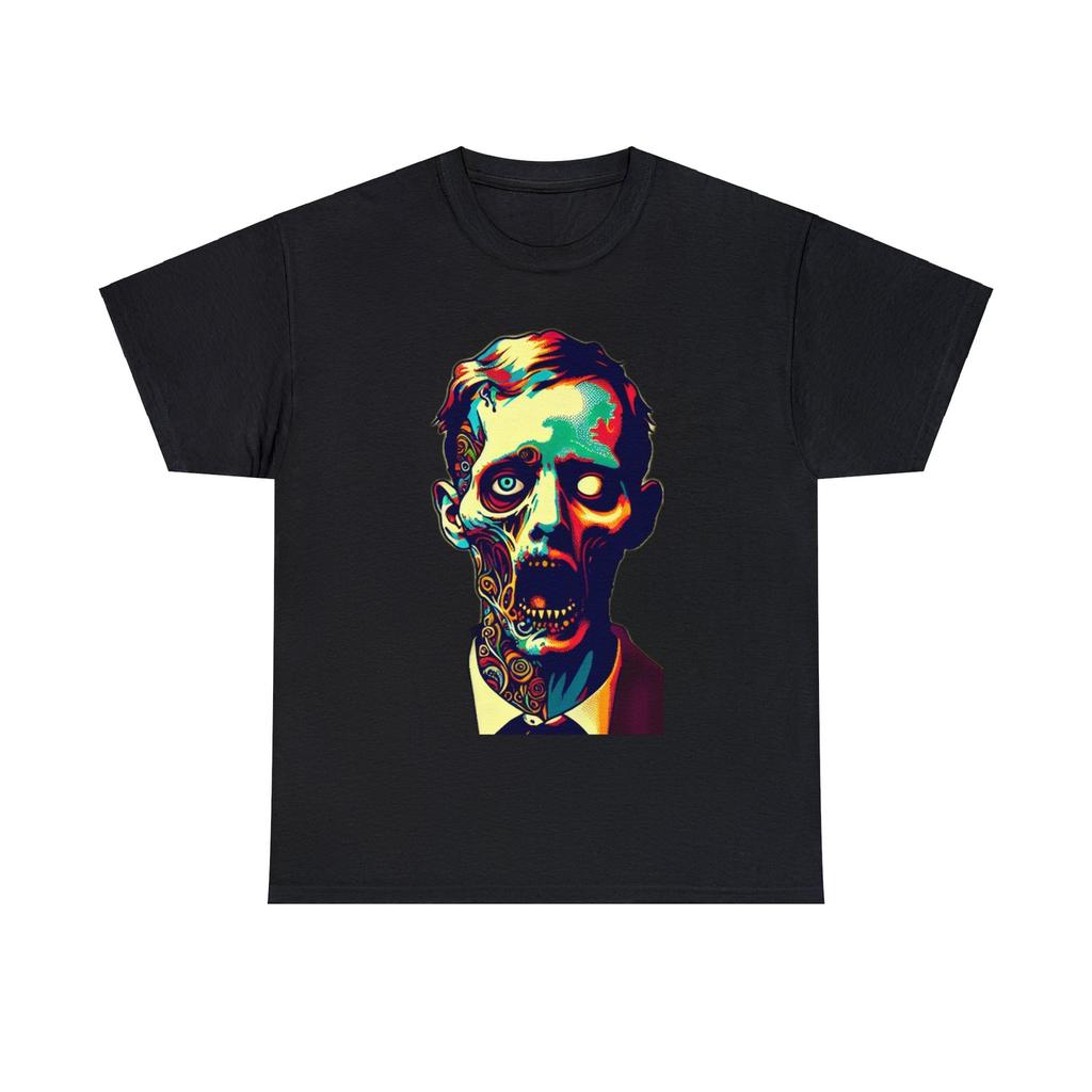 Unisex Adult Horror Zombie T Shirt: Impressionistic Undead in Brushstrokes