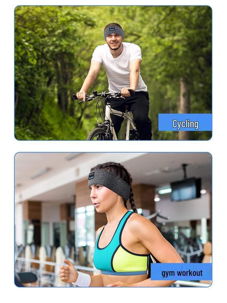 Cross-border Bluetooth Earphone Music Headband: Sweat-Absorbing, Detachable, Washable Sports Fitness Accessory.