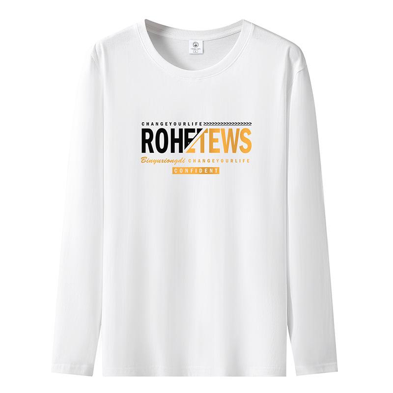 Fall Winter Casual Mens Long Sleeved Tee Shirt Pure Cotton S-5XL Man Sweatshirt