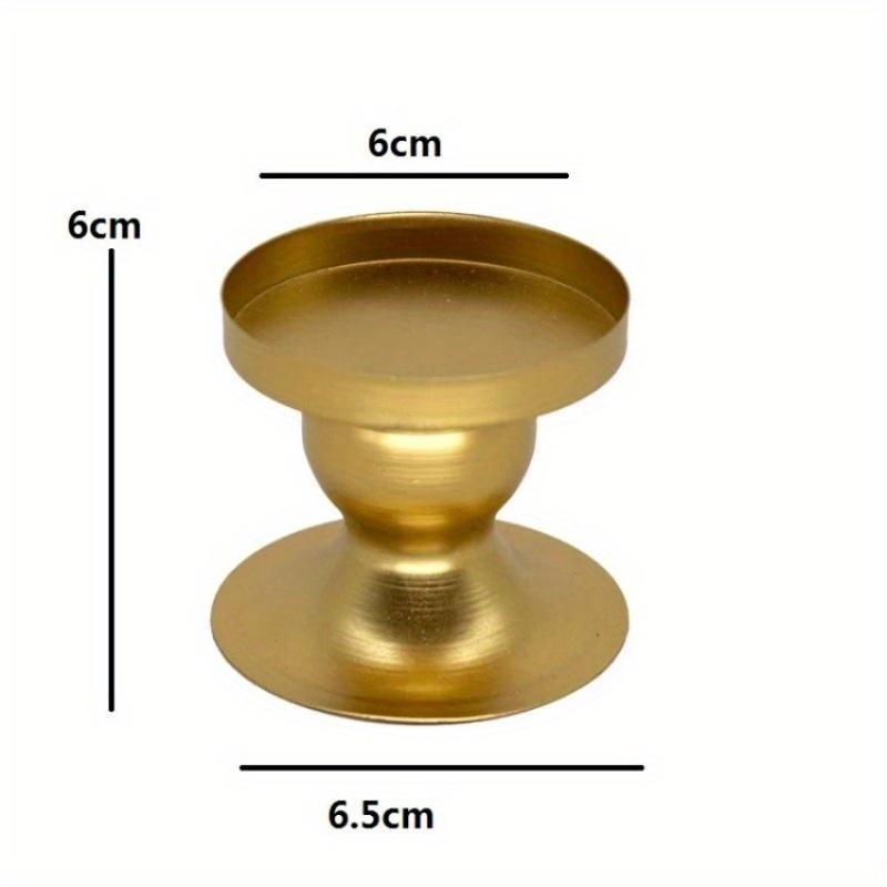 Golden Wrought Iron Candlestick - Column-Style Candle Holder, Decorative Round Base, Photography Prop & Home Decor Item